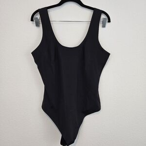NWT Pinsy Black Scoop Neck Thong Bodysuit